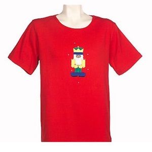 Quacker Factory 1X Vintage Nutcracker top EUC